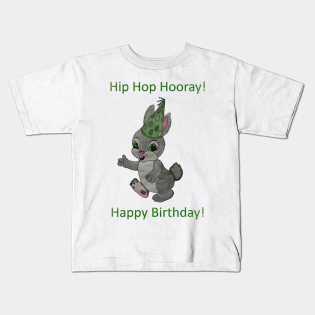 Hip Hop Hooray!  Birthday Bunny Kids T-Shirt by ABY_Creative